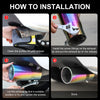 Exhaust Muffler 80mm Stainless Steel Colorful Angle-cut Tip C20