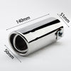 Dimension of Exhaust Muffler 51mm Stainless Steel silver Rolled Tip A2x