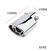 Dimension of Exhaust Muffler 63mm Stainless Steel Silver Round cut intercooled Tip A142