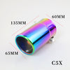 Dimension of Exhaust Tip 56mm Stainless Steel colorful Angle-cut Rolled Tip C5X