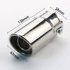 Dimension of Exhaust Tip 58mm Stainless Steel silver Angle-cut Tip A4