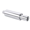 Exhaust Muffler 63mm Stainless Steel Bolt-on Silver Straight cut Tip H20