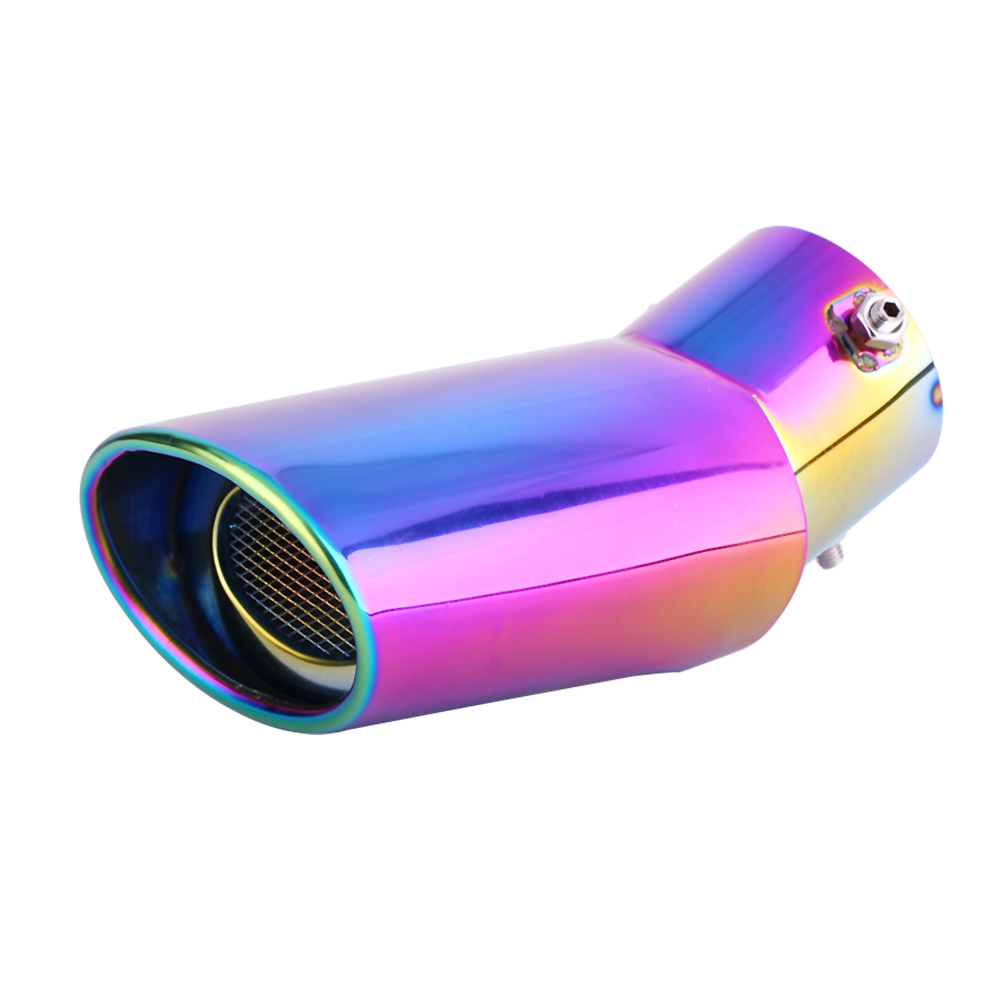 Horizontal view of Exhaust Tip 76mm Stainless Steel colorful Turndown Tip C35