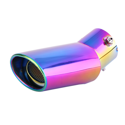 Horizontal view of Exhaust Tip 76mm Stainless Steel colorful Turndown Tip C35