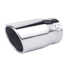 Horizontal view of Exhaust Tip 80mm Stainless Steel Silver Rolled Tip for toyota prado A122