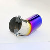 Front view of Exhaust Tip 58mm Stainless Steel silver Turndown Rolled Tip B1911