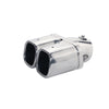 Front view of Exhaust Tip 63mm Stainless Steel silver Turndown Tip S206