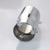 Front view of Exhaust Tip 80mm Stainless Steel silver Angle-cut Tip A8