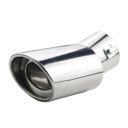 Horizontal view of Exhaust Muffler 63mm Stainless Steel matte black Turndown Tip A140