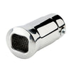 Horizontal view of Exhaust Muffler 70mm Stainless Steel Bolt-on silver Straight cut Tip A38