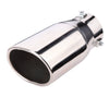 Horizontal view of Exhaust Muffler 80mm Stainless Steel silver Straight cut Tip A1997