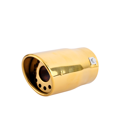 Horizontal view of Exhaust Mufflers 80mm Stainless Steel gold Round cut intercooled Tip GX400