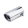 Horizontal view of Exhaust Tip 51mm Stainless Steel Bolt-on silver Rolled Tip A1X