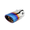 Horizontal view of Exhaust Tip 63mm Stainless Steel burnt blue Angle-cut Tip B142