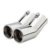 Horizontal view of Exhaust Tip 63mm Stainless Steel silver Turndown Tip A192