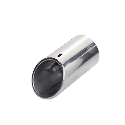 Horizontal view of Exhaust Tip 70mm Stainless Steel silver Angle-cut Tip VW POLO GOLF