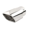 Horizontal view of Exhaust Tip 76mm Stainless Steel Angle-cut Rolled Tip G37 in Silver