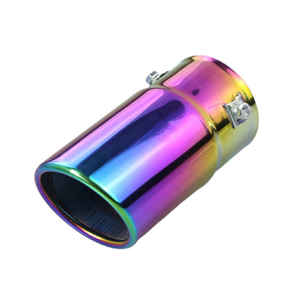 Horizontal view of Exhaust Tips 70mm Stainless Steel colorful Angle-cut Rolled Tip C6