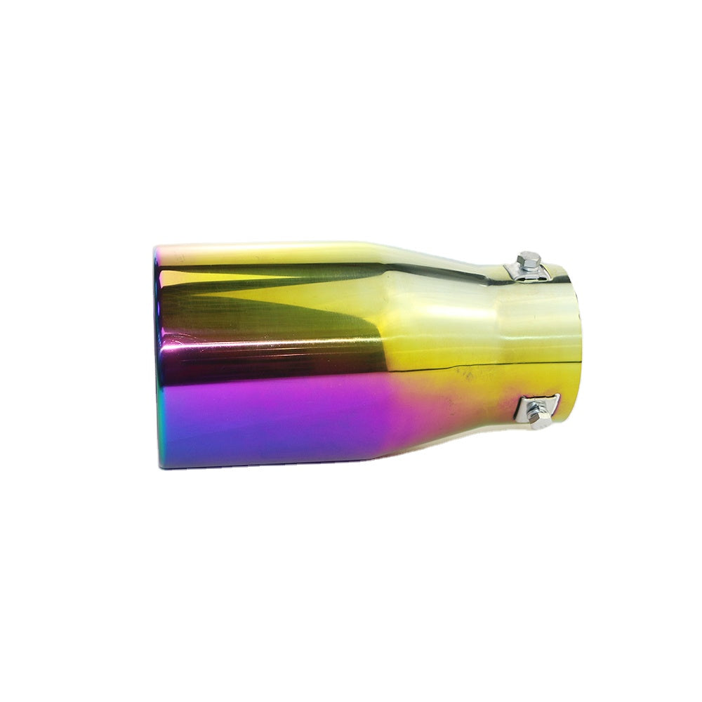 Side of Exhaust Tip 80mm Stainless Steel Colorful Straight cut Rolled Tip C201