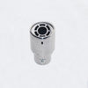 Vertical view of Exhaust Tip 63mm Stainless Steel silver Angle-cut intercooled Tip A1422