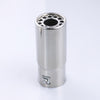 Vertical view of Exhaust Muffler 58mm Stainless Steel silver Round cut intercooled Tip A55