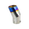 Vertical view of Exhaust Muffler 76mm Bolt-on Stainless Steel blue Turndown Tip B1405