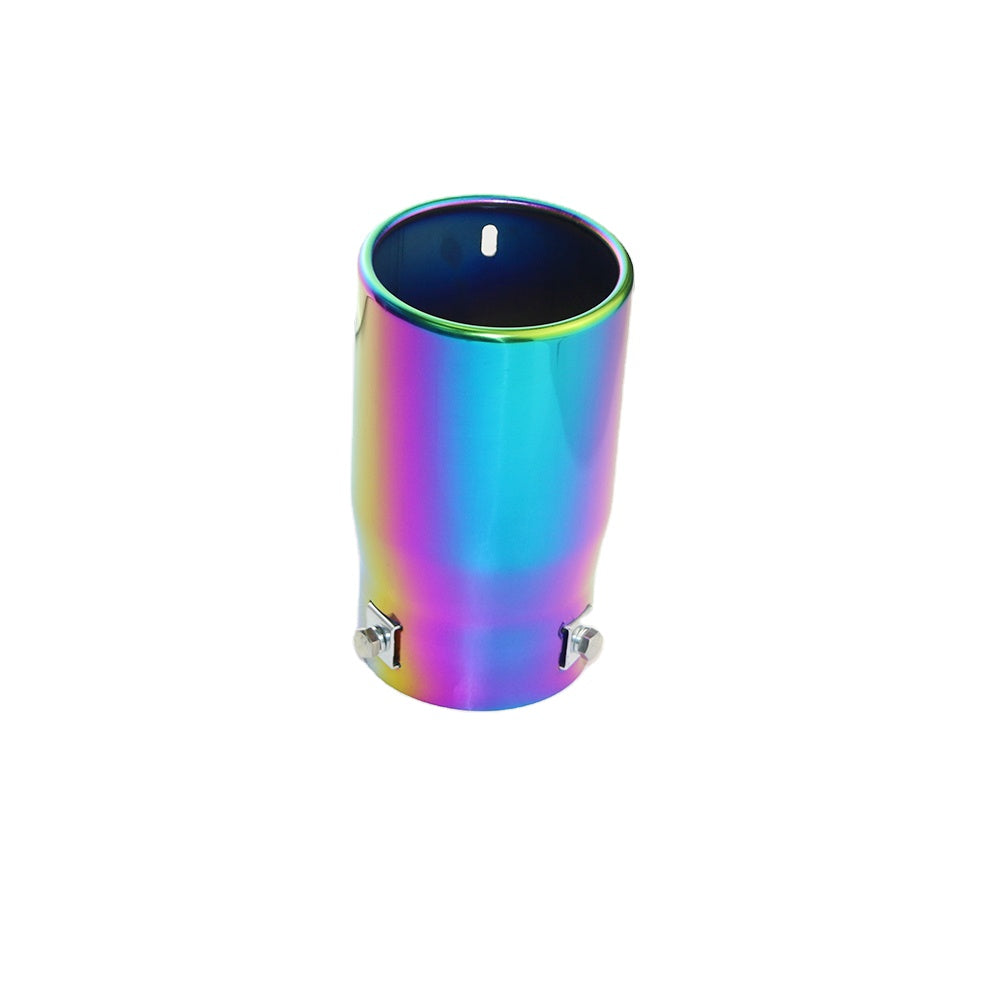 Vertical view of Exhaust Mufflers 80mm Stainless Steel colorful Straight cut Tip C123