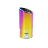 Vertical view of Exhaust Tip 56mm Stainless Steel colorful Angle-cut Rolled Tip C5X