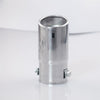 Vertical view of Exhaust Tip 58mm Stainless Steel silver Angle-cut Rolled Tip A5