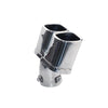 Vertical view of Exhaust Tip 63mm Stainless Steel silver Turndown Tip S206