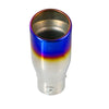 Vertical view of Exhaust Tip 80mm Bolt-in Stainless Steel blue Angle-cut Tip B32